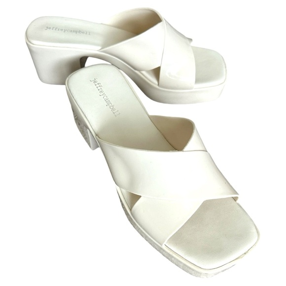 Jeffrey Campbell Shoes - Jeffrey Campbell Womens Bubblegum Ivory Platform Sandals